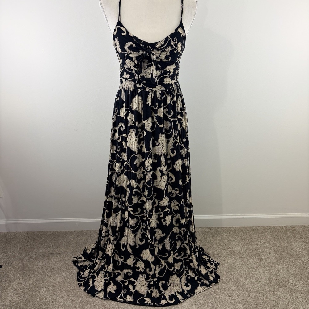 Anthropologie Moulinette Soeurs Women Black Floral Maxi Dress XS Boho Romantic